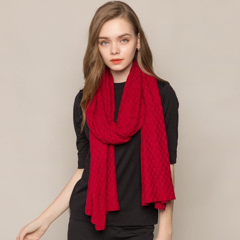 Silk Cashmere Knitted Scarf