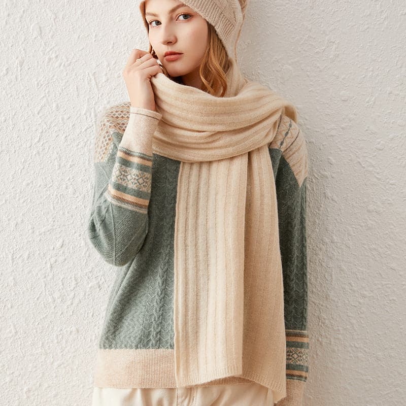 Stripe Pure Cashmere Scarf
