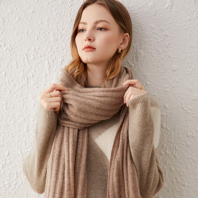 Stripe Pure Cashmere Scarf
