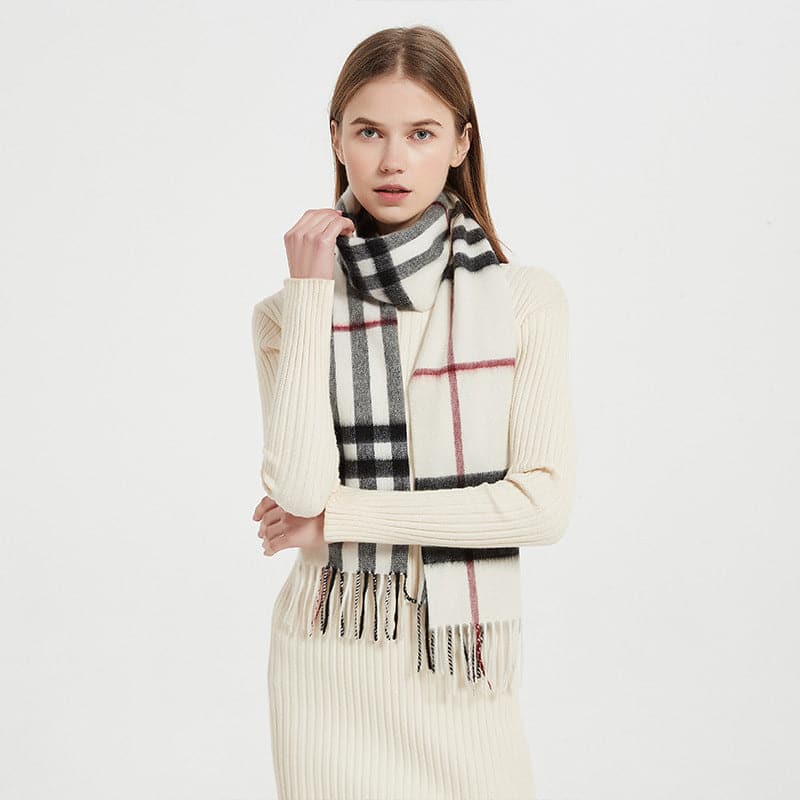 Plaid Cashmere Scarf